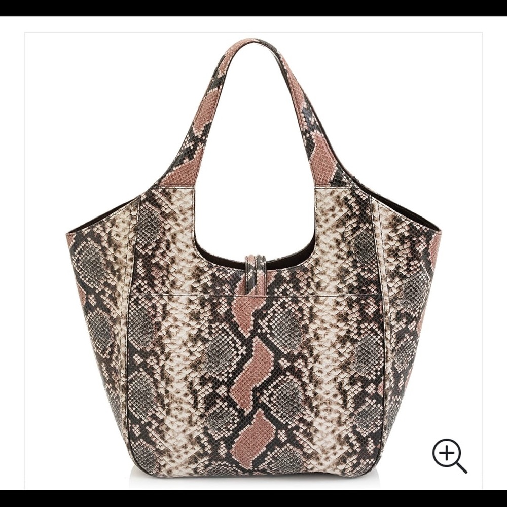Brahmin Carla Tea Rose Evita Bag Snakeskin Python - Picture 2 of 4